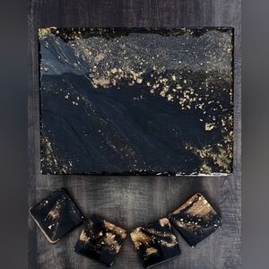 Black and Gold Resin Art Set